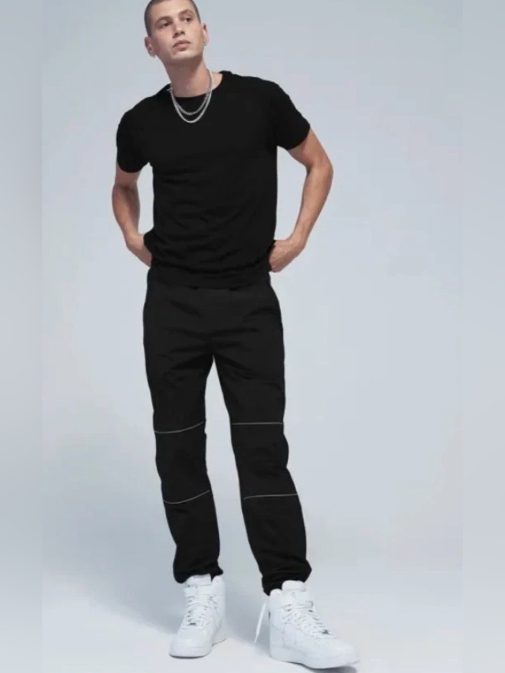 Alo Yoga Men's Torrent Nylon Blend Track Pants Black Reflective Size: Medium